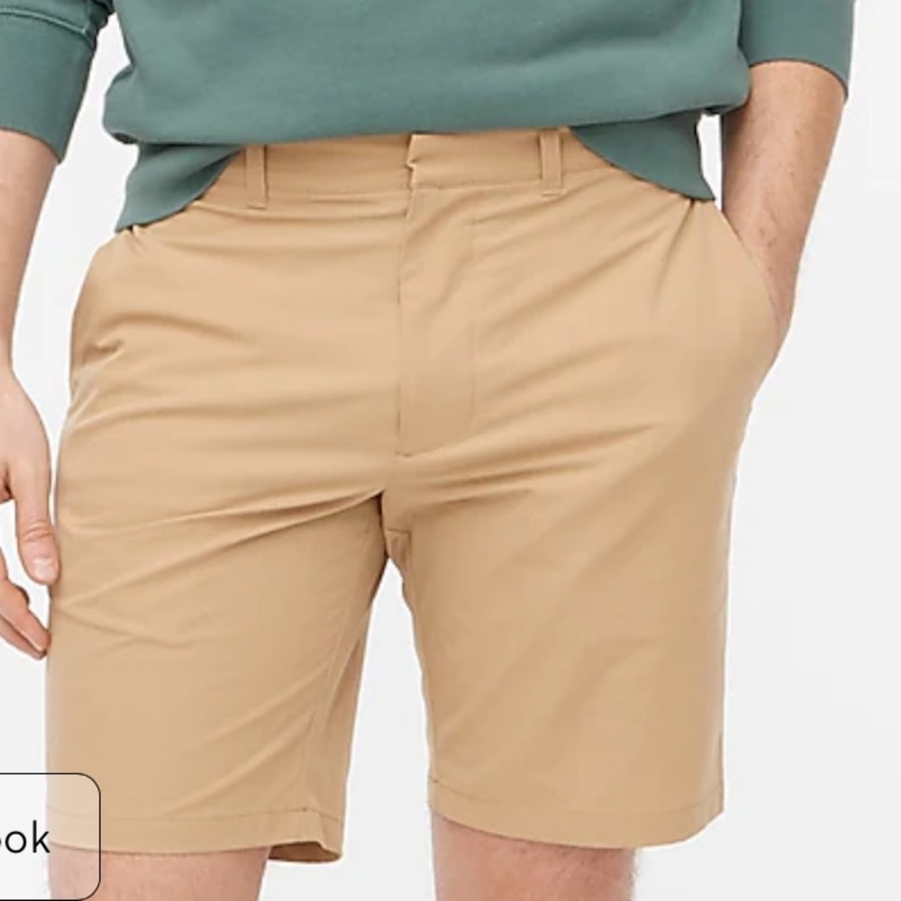 Two pairs of J Crew Factort Men’s Tech Shorts 9” Size 36” Navy and Tan